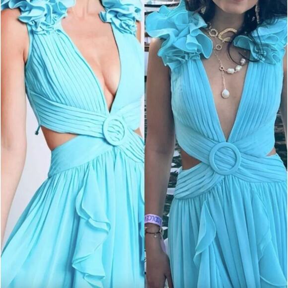 PatBo Cyan Flutter Sleeve Maxi Dress - Picture 3 of 12